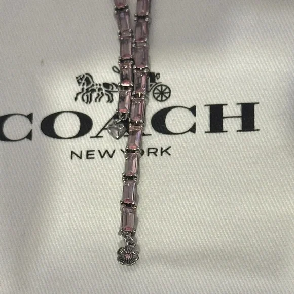 Coach Pink and Silver Chain Necklace - Picture 3 of 5